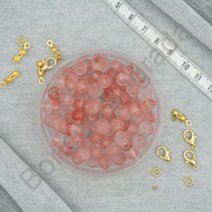 8 mm Rondela Kesim Gül Kuars Taşı