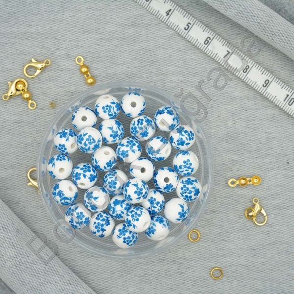  Seramik Figürler - 10 mm Çiçekli