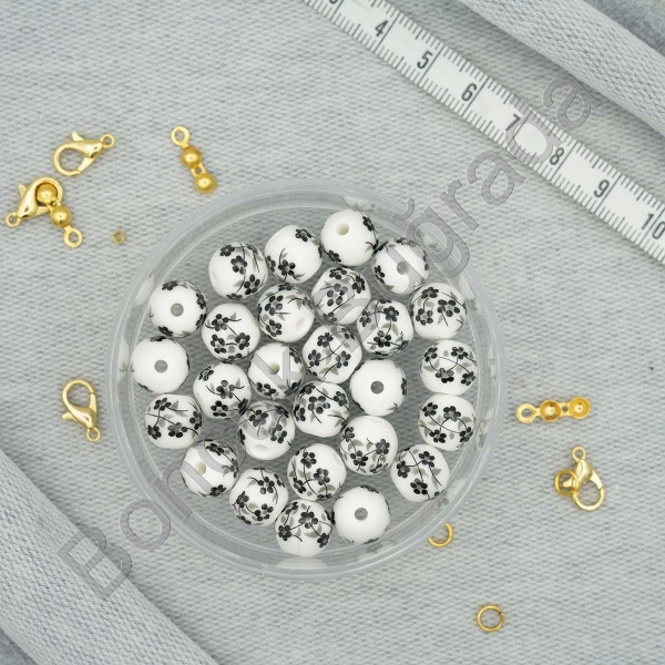  Seramik Figürler - 10 mm Çiçekli
