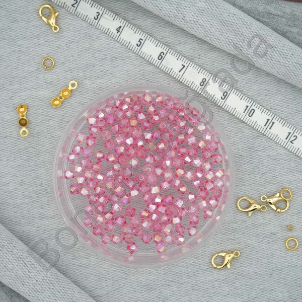 4 mm Piramit Kristal Boncuk 