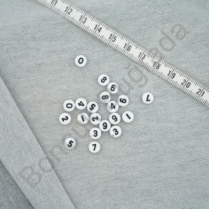 7 mm Beyaz Yassı Rakam 