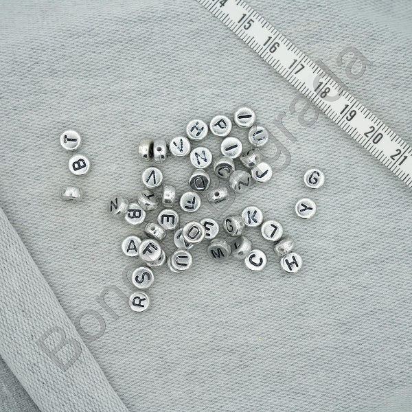 7 mm Gümüş Rengi Yassı Harf