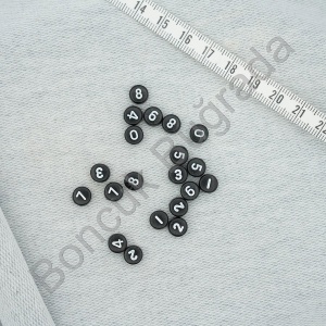 7 mm Siyah Yassı Rakam 