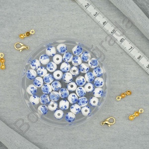  Seramik Figürler - 8 mm Çiçekli