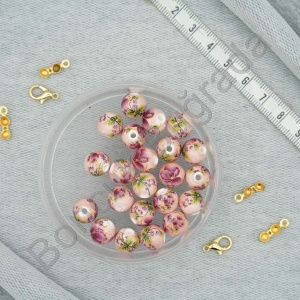  Seramik Figürler - 10 mm Çiçekli