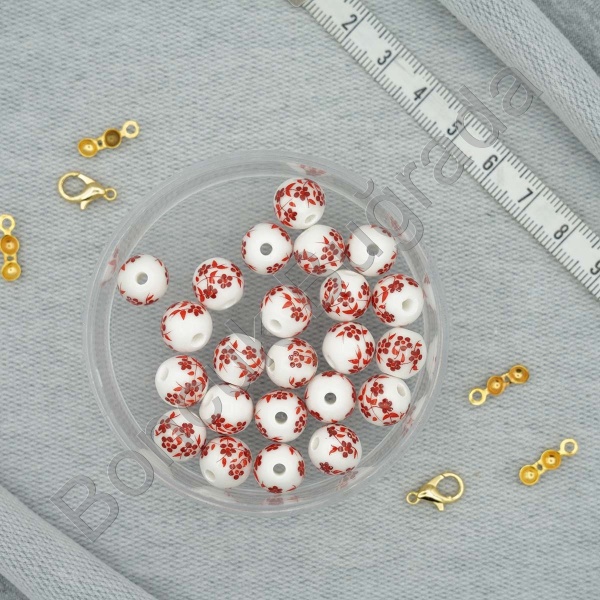  Seramik Figürler - 10 mm Çiçekli