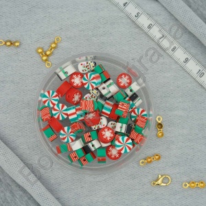 Renkli Noel  Figürlü Fimo Boncuk 