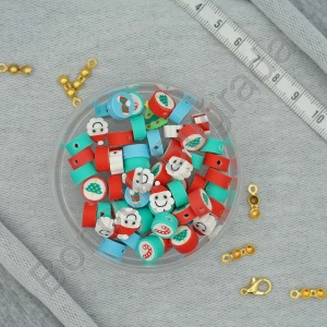 Renkli Noel  Figürlü Fimo Boncuk 